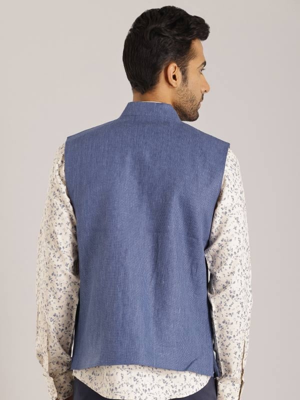 Indian Terrain Men's Blue Waistcoat